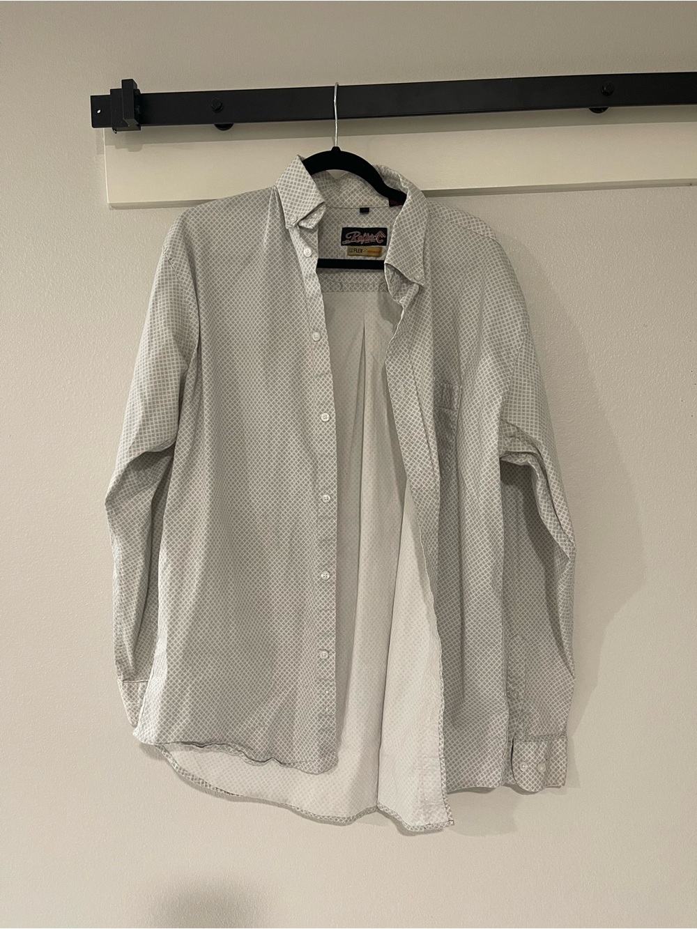 Men's Light Gray Patterned Dress Shirt